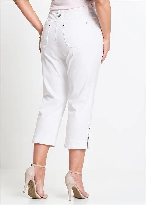 Jeans capri, a vita media, bonprix
