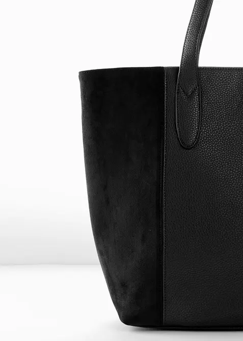 Borsa shopper grande in materiali misti, bonprix