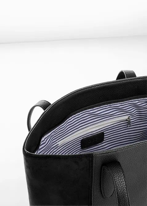 Borsa shopper grande in materiali misti, bonprix
