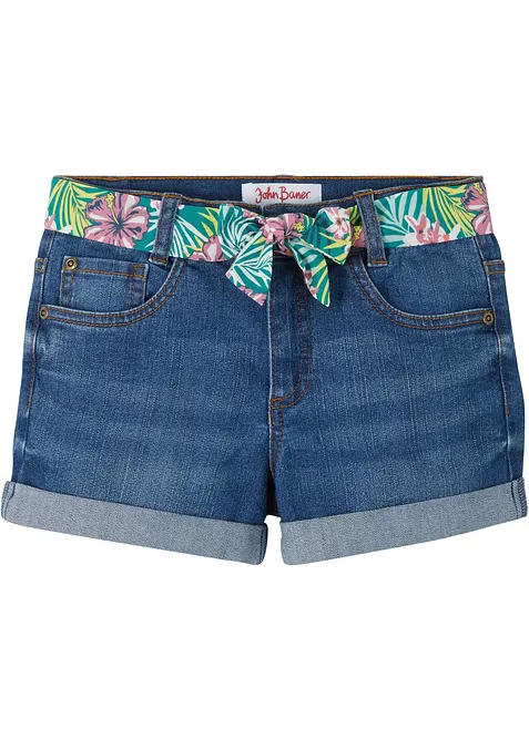 Shorts di jeans elasticizzati con cintura, bonprix
