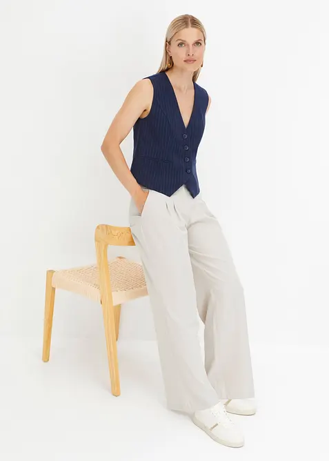 Pantaloni svasati, a vita alta, bonprix