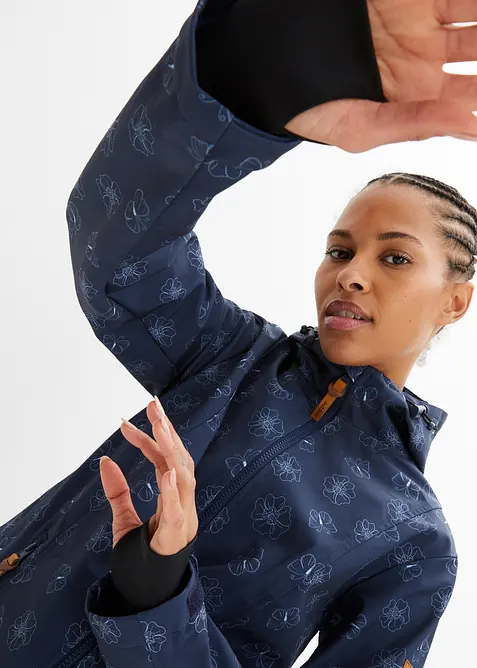 Softshell idrorepellente in fantasia floreale, bonprix