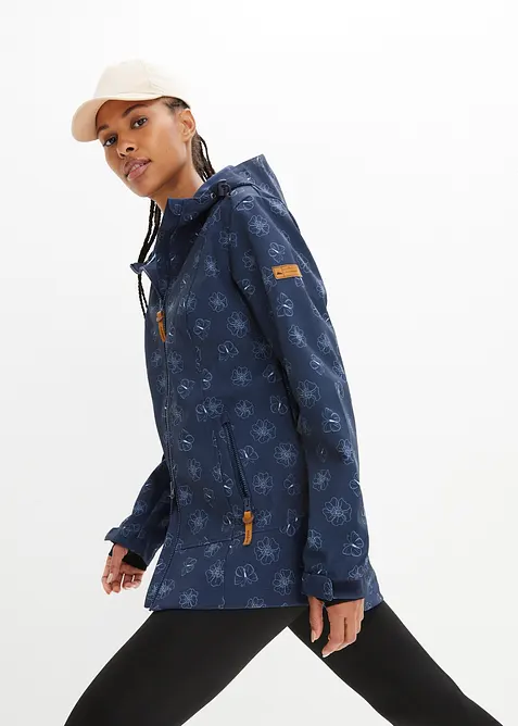 Softshell idrorepellente in fantasia floreale, bonprix