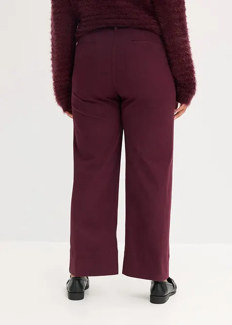 Pantaloni in twill con piega cucita e tasche a filetto, bonprix