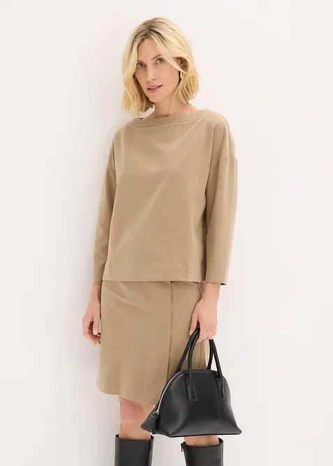 Tunica in tessuto consistente con motivo a spiga, bonprix