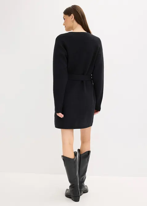 Miniabito in maglia con morbida lana e cintura, bonprix