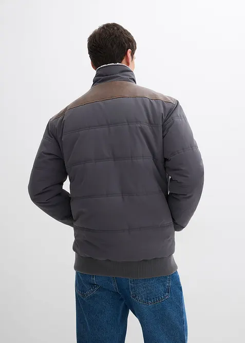 Bomber trapuntato idrorepellente con dettagli in similpelle, bonprix