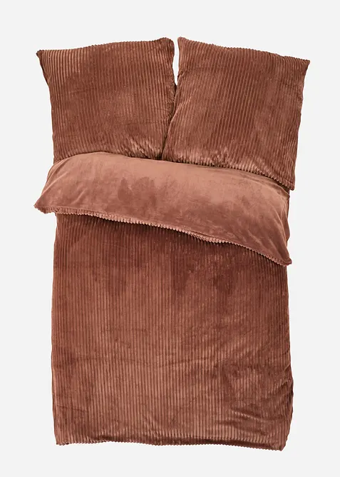 Biancheria da letto double face effetto cachemire a coste, bonprix