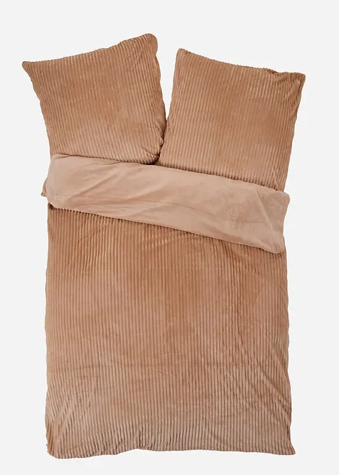 Biancheria da letto double face effetto cachemire a coste, bonprix