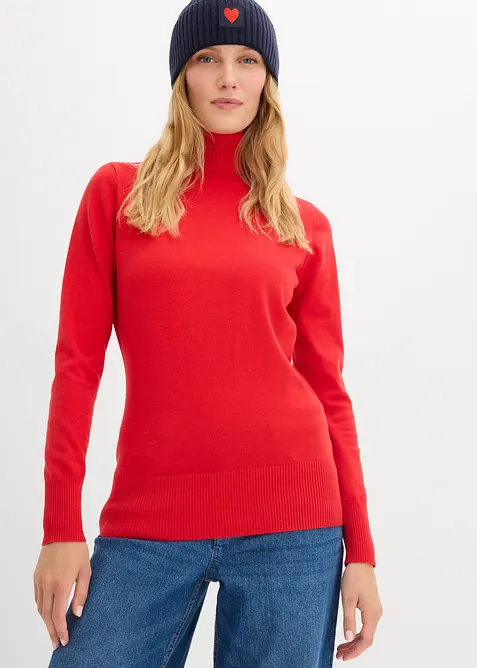 Maglione a collo alto in filato fine, bonprix