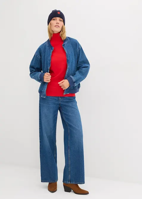 Maglione a collo alto in filato fine, bonprix