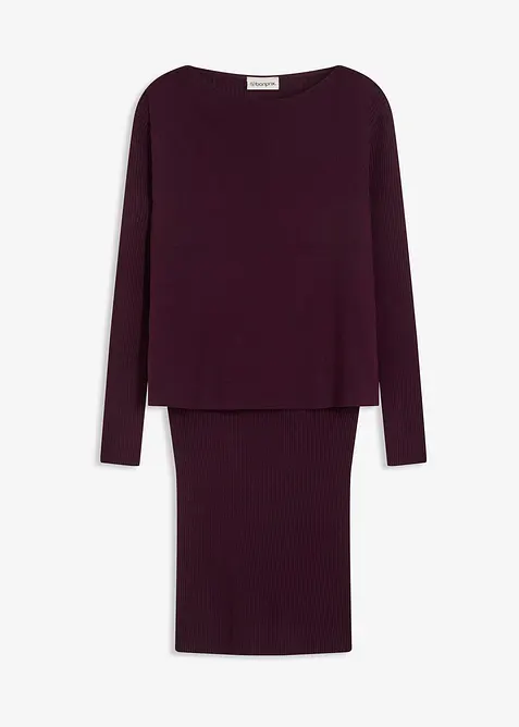 Abito in maglia e sottogiacca (set 2 pezzi), bonprix