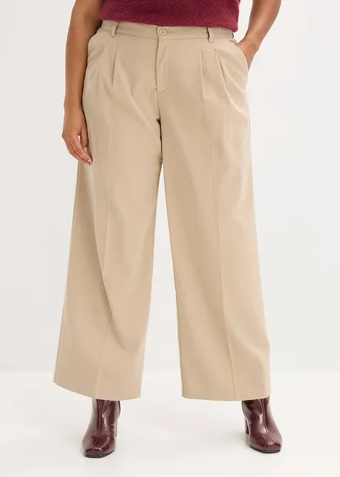 Pantaloni a palazzo con pinces, bonprix