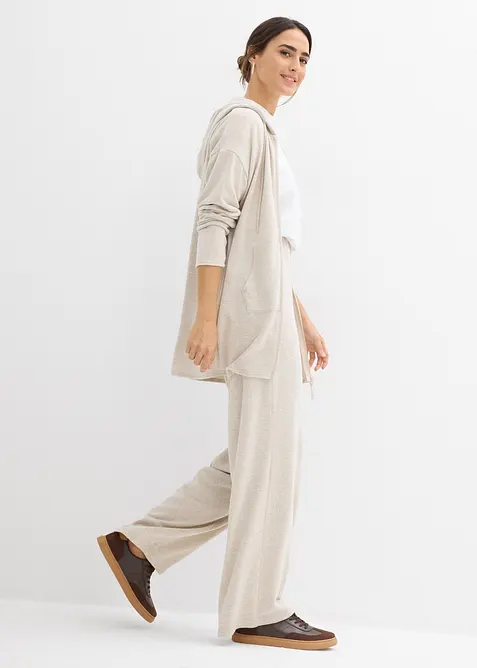 Cardigan a maglia lavorata in filato fine di misto viscosa, bonprix