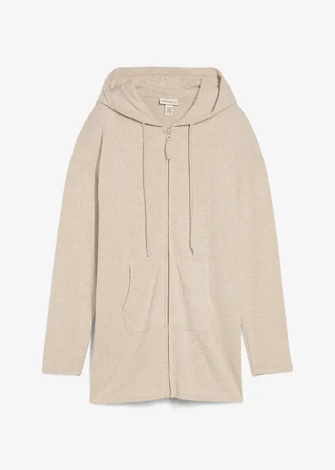 Cardigan a maglia lavorata in filato fine di misto viscosa, bonprix