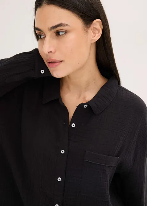 Camicia da notte loungewear oversize in mussola, bonprix