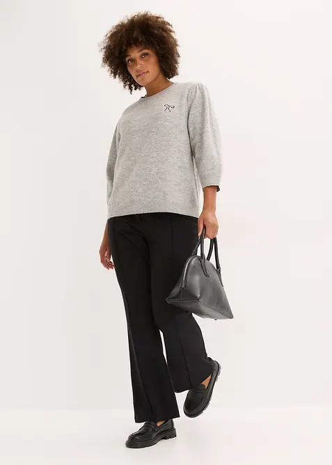 Pantaloni con elastico in vita in punto di Roma, bonprix
