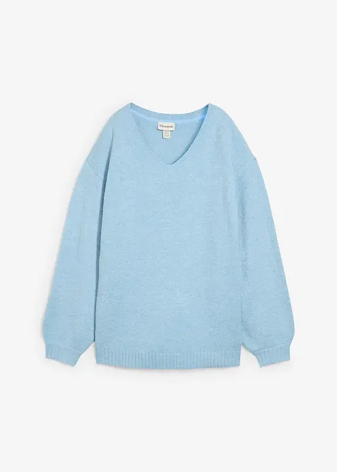 Maglione in filato fine morbido con maniche a palloncino, bonprix