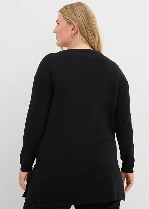 Maglione lungo con cotone riciclato, bonprix