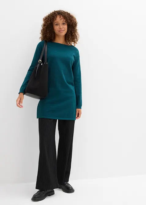 Maglione lungo con cotone riciclato, bonprix