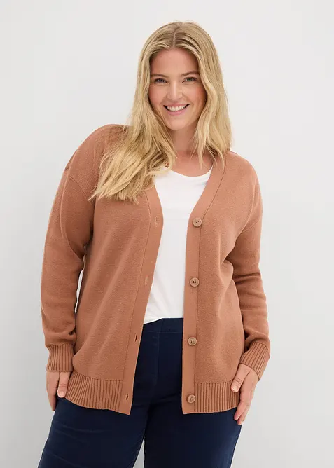 Cardigan in filato fine a coste Milano, bonprix