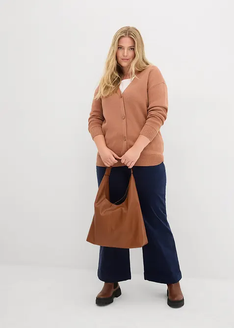 Cardigan in filato fine a coste Milano, bonprix