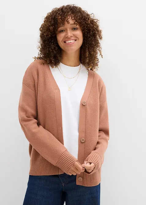 Cardigan in filato fine a coste Milano, bonprix