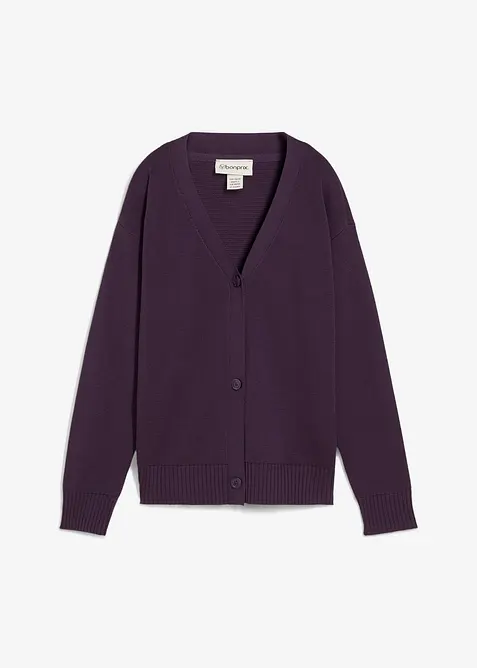 Cardigan in filato fine a coste Milano, bonprix