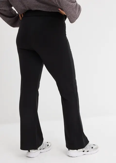 Pantaloni a zampa elasticizzati in cotone biologico, bonprix