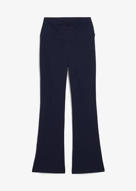 Pantaloni a zampa elasticizzati in cotone biologico, bonprix