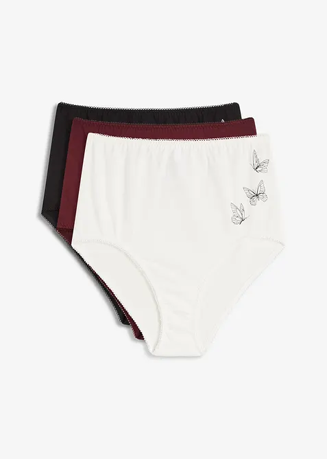 Slip a vita alta con cotone biologico (pacco da 3), bonprix