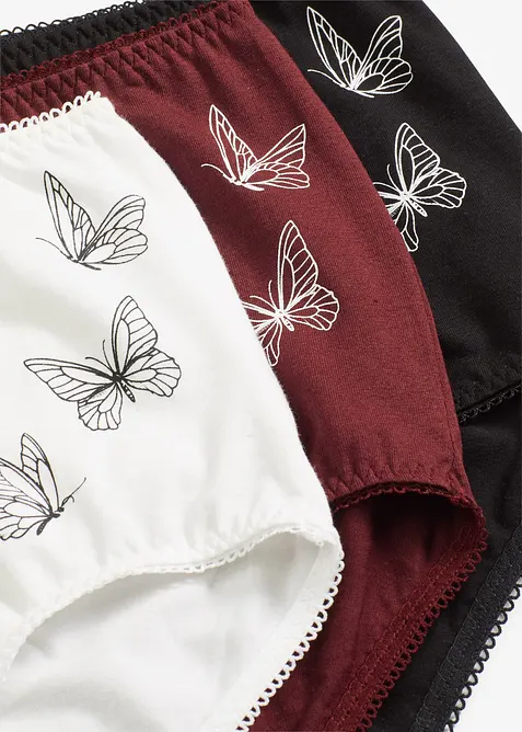 Slip a vita alta con cotone biologico (pacco da 3), bonprix