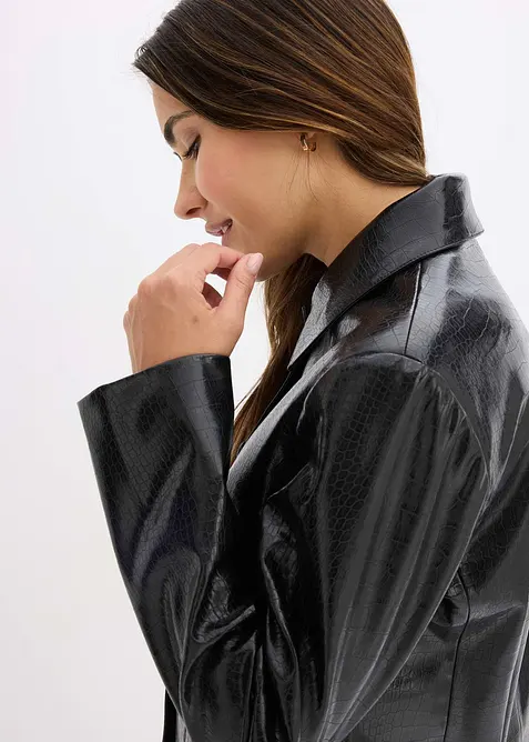 Giacca in similpelle con stampa effetto coccodrillo lucida, bonprix