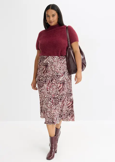 Gonna di satin operato, bonprix