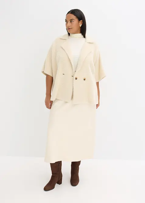 Cardigan in filato effetto piuma, bonprix