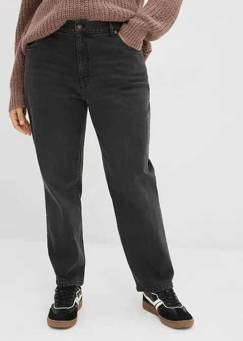 Jeans cropped straight, vita alta, bonprix