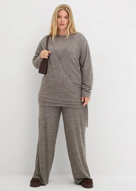 Cardigan incrociato effetto maglia, bonprix