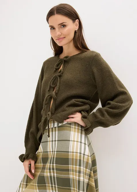 Cardigan oversize in morbido misto lana, bonprix