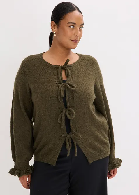 Cardigan oversize in morbido misto lana, bonprix