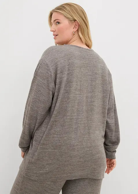 Felpa lunga effetto maglia, bonprix