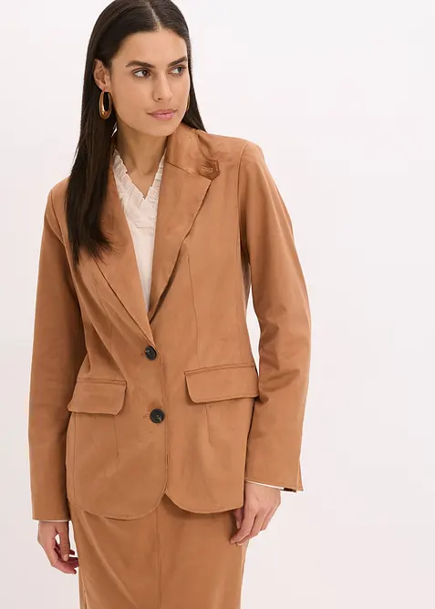 Blazer in similpelle scamosciata, bonprix