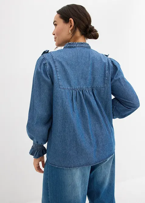 Camicia di jeans con ruches, bonprix