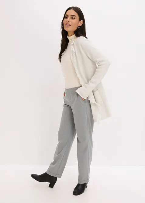 Maxi cardigan con paillettes e filato lucido, bonprix