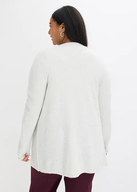 Maxi cardigan con paillettes e filato lucido, bonprix