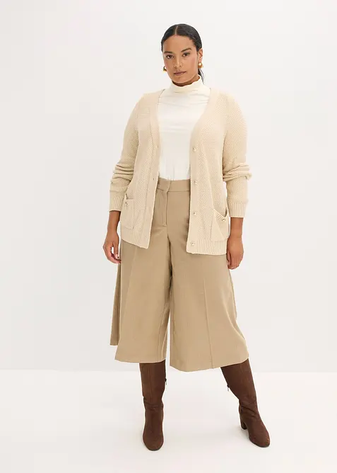 Bermuda lunghi con motivo spigato in simil lana, bonprix