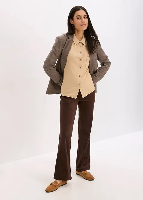 Cardigan effetto camicia in filato fine, bonprix