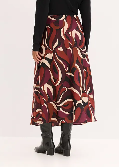 Gonna midi in satin fluente, bonprix