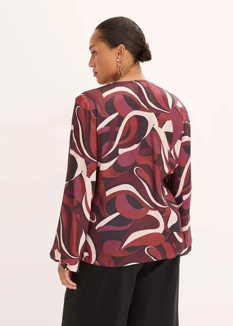 Camicetta incrociata in satin fluente, bonprix