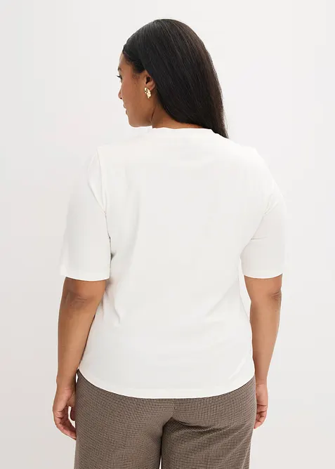 Maglia a mezze maniche con paillettes e stampa, bonprix