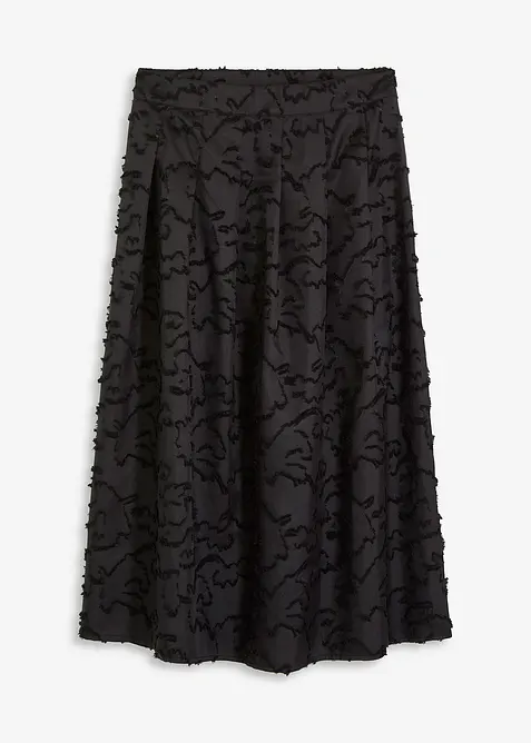 Gonna midi in tessuto operato, bonprix